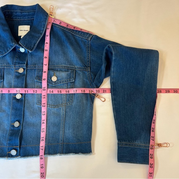 Ei8ht Dreams Revolve Cropped Faded Denim Jean Jacket Size Small EUC LIKE NEW - Picture 16 of 16